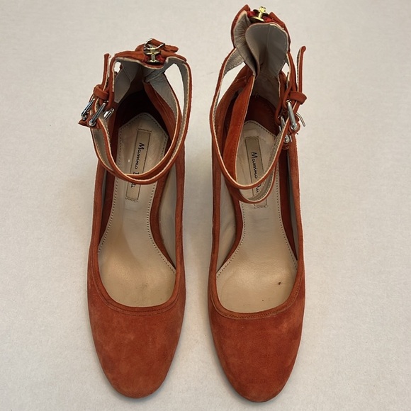 MASSIMO DUTTI BURNT ORANGE HEELS 37=7 - Picture 3 of 16
